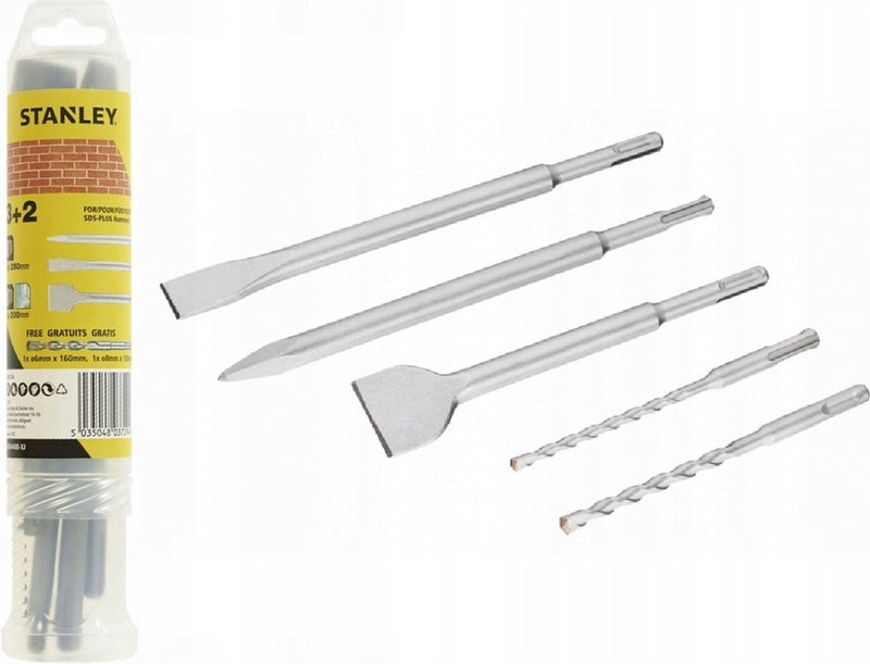 Set di scalpelli e punte Stanley sds+ 5, ø6x160, 8x160, scalpello a punta sta54400-xj