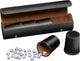 Coppa dadi Philos in pelle artificiale nera (set 5 pezzi)
