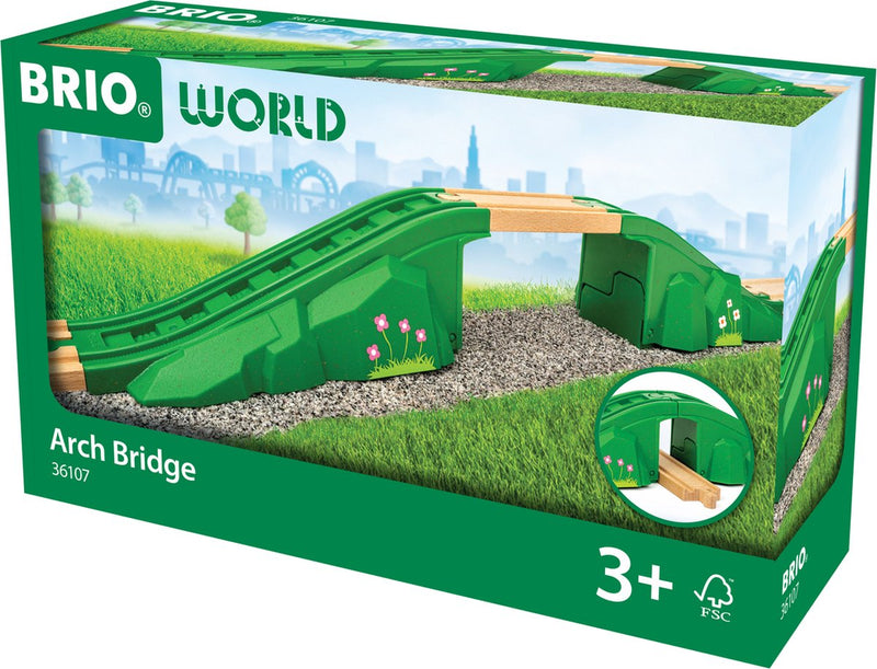 Ponte ad arco del mondo Brio - accessorio classico per il treno - set da 3 pezzi
