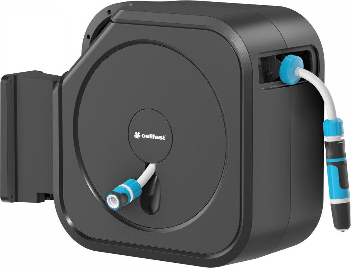 Cellfast - wandslangenbox - automatische slanghaspel, 30m 1 2'' slang, sproeier, aansluitstukken, ergo xl