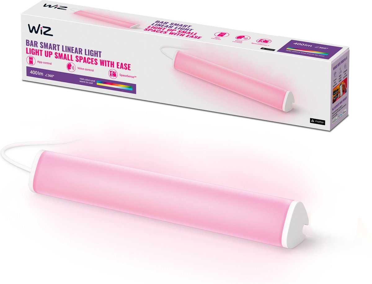 Wiz tafellamp linear light bar - gekleurd en wit licht - slimme led verlichting - modern design - wi-fi