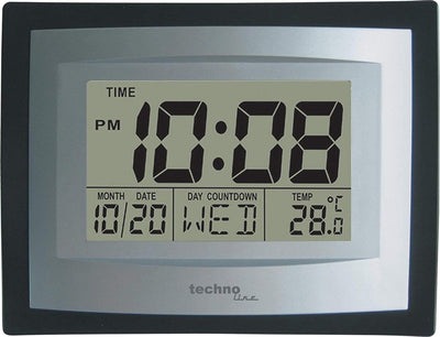 Orologio da parete digitale Technoline - data - temperatura - funzione sveglia - ws 8004