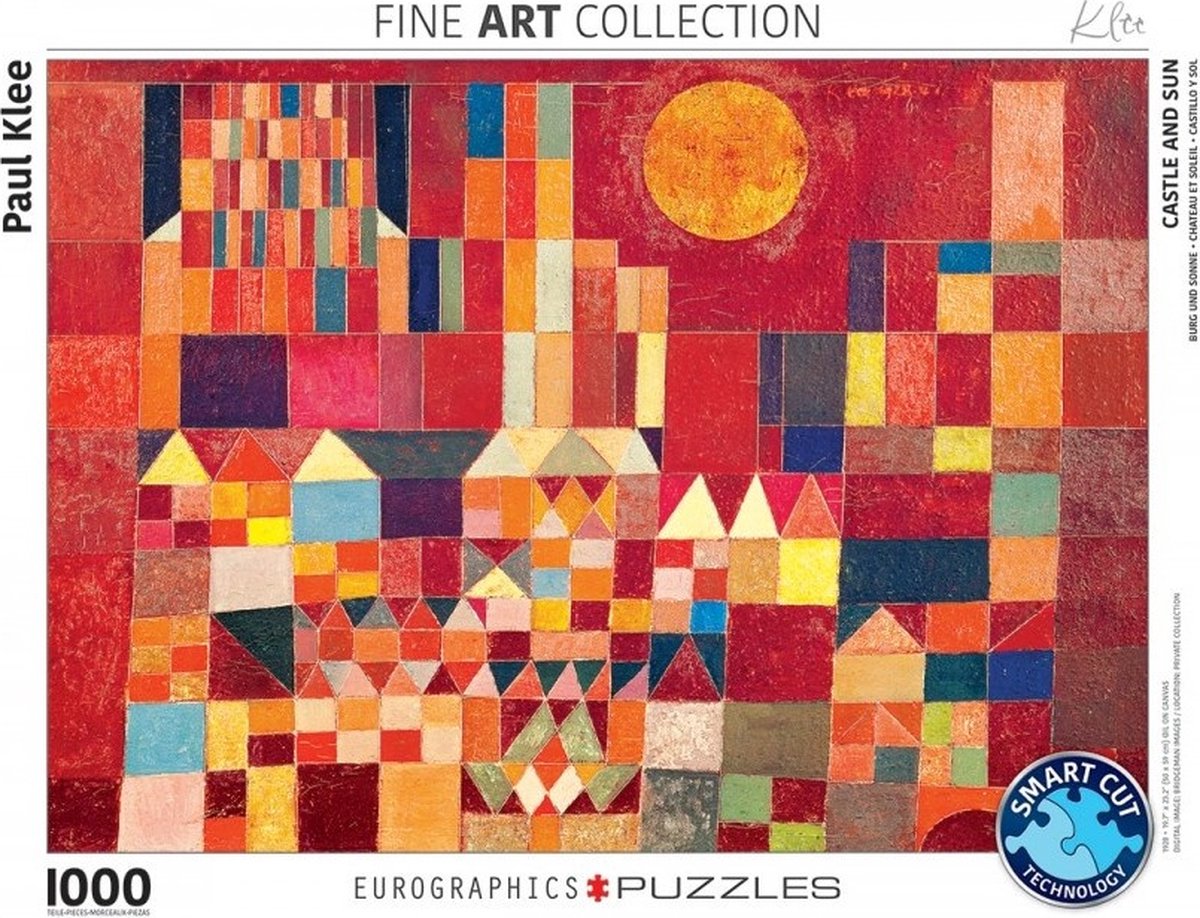Eurographics - castello e sole [burg und sonne] - paul klee - 1000 pezzi 68×48 cm (l×a) - puzzle d'arte