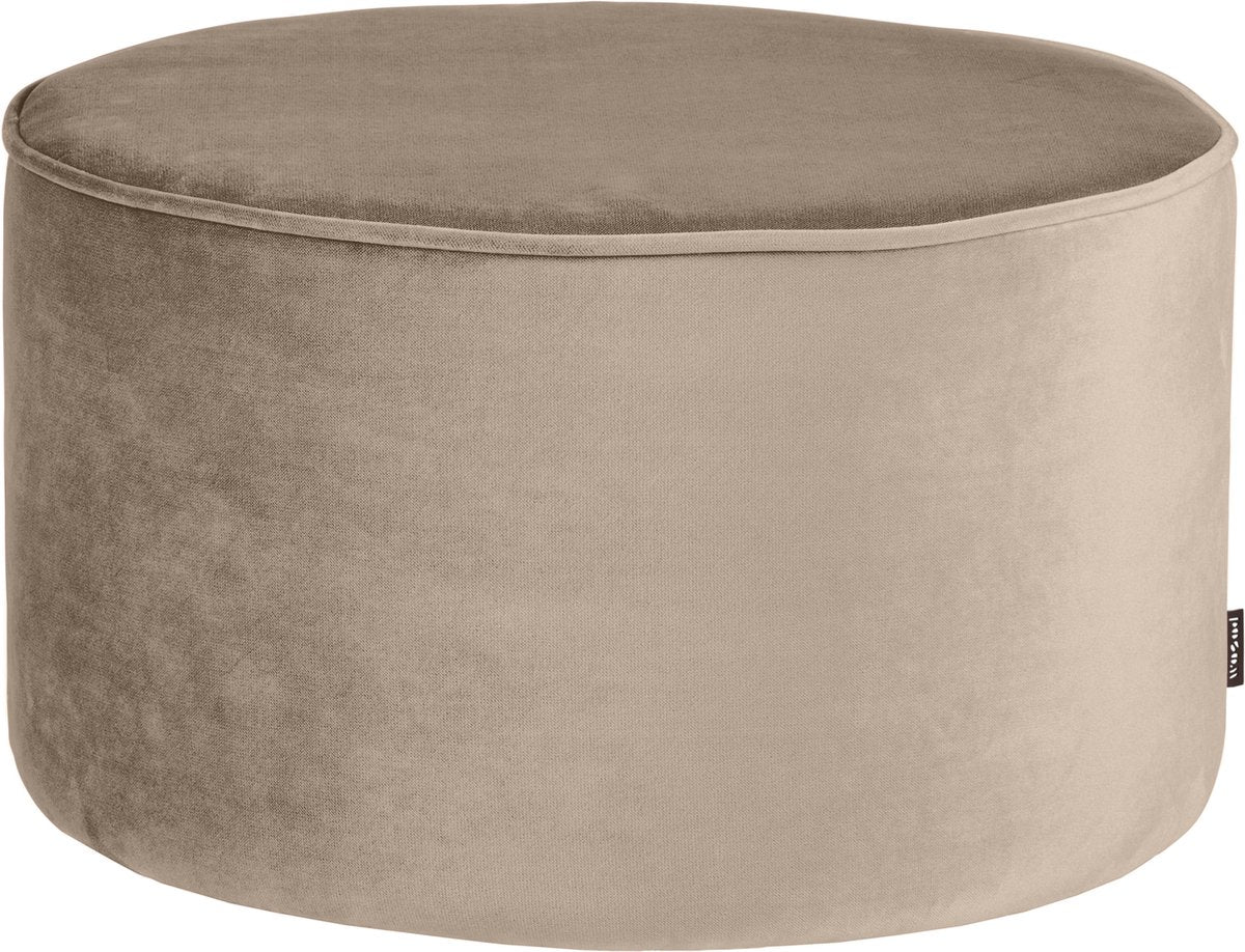 Woood sara poef laag - velvet - khaki - 60x36x60