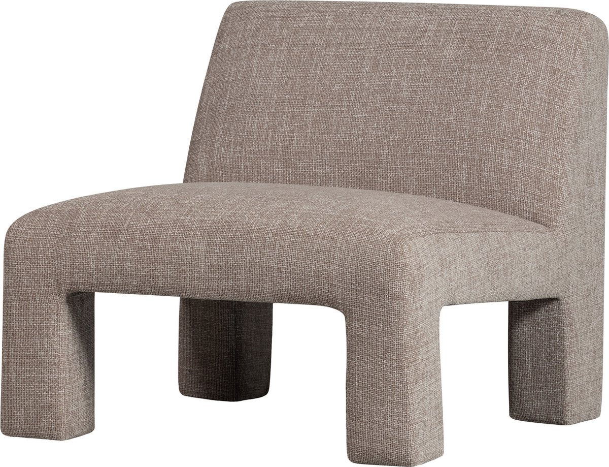 Poltrona in legno lavido - poliestere - naturale - 73x74x84