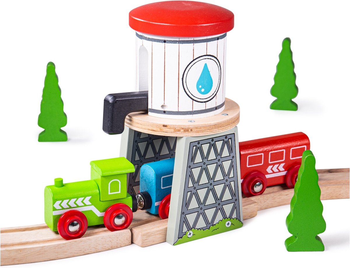 Bigjigs rieles de madera torre de agua