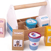 Bigjigs Box de madera con productos lácteos, 7dlg.