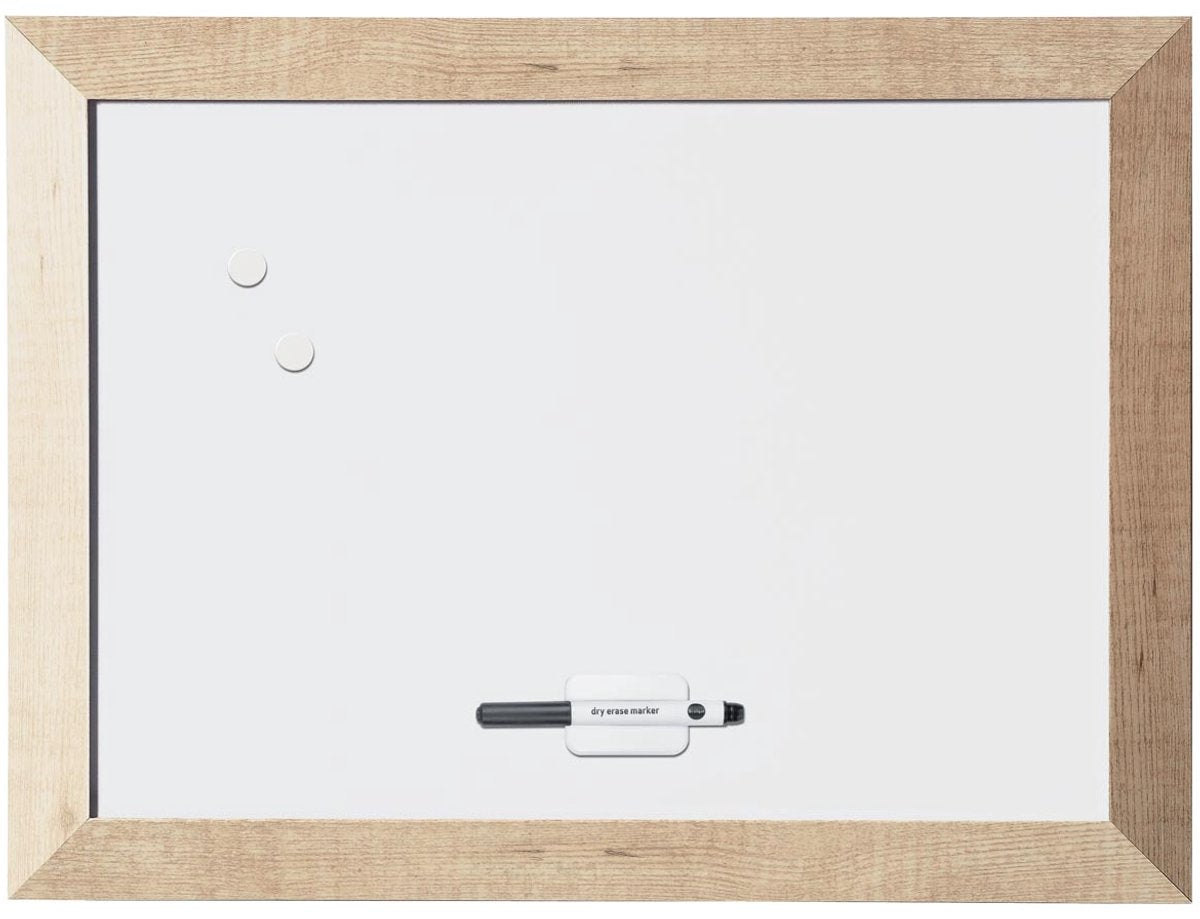 Bi-office bisilque kamashi - whiteboard - magnetisch - niet kantelbaar - met naturel kader