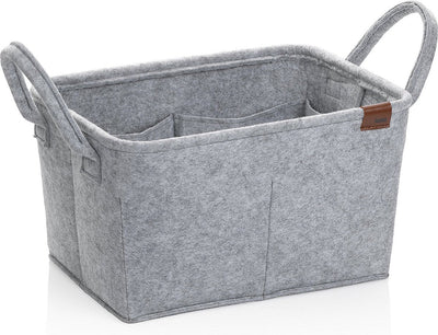 Baño Kela - cesta fay con 8 bolsillos interiores 35x25x20 cm - fieltro - gris