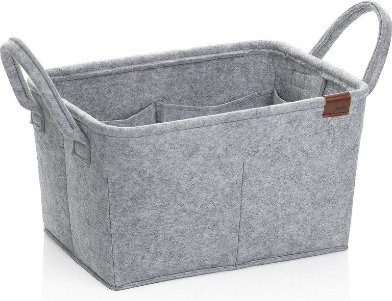 Baño Kela - cesta fay con 8 bolsillos interiores 35x25x20 cm - fieltro - gris