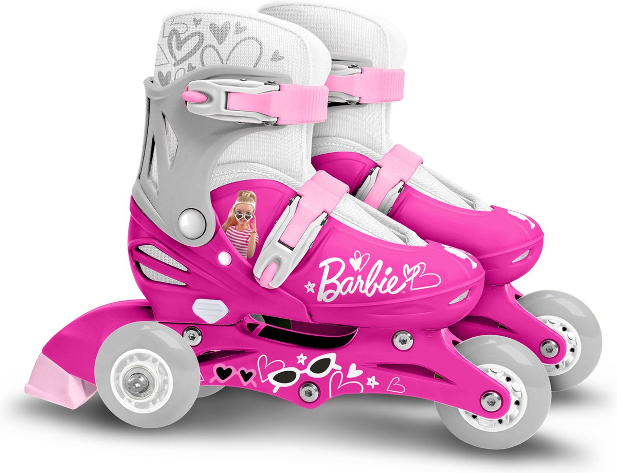 Mattel 2-in-1 Skates Hardboot adjustable pink white size 27-30