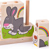 Bigjigs Wooden Block Puzzle Pets, 10st.