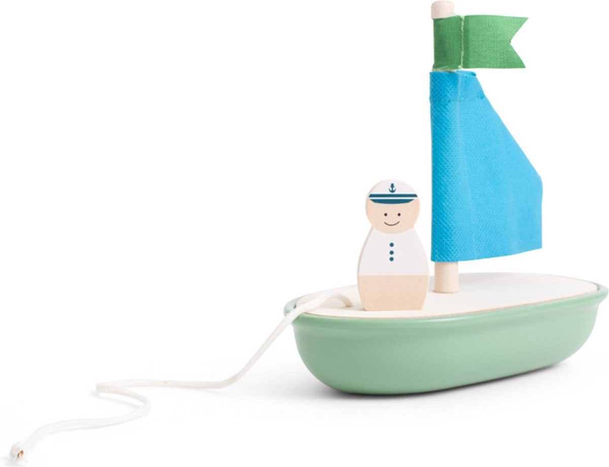 Bs toys wooden sailing boat - FSC wood - outdoor play - pull toys - suitable from 18 months