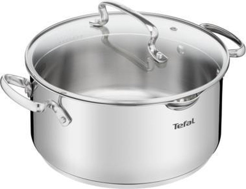 Olla Tefal duetto+ - redonda - 18 cm - acero inoxidable - con tapa