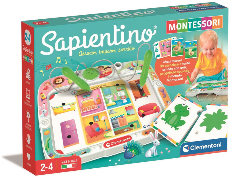 Clementoni sapientino montessori - asociado. imparo. sorrido, 2 años, sonido, pilas requeridas, lr44, multicolor