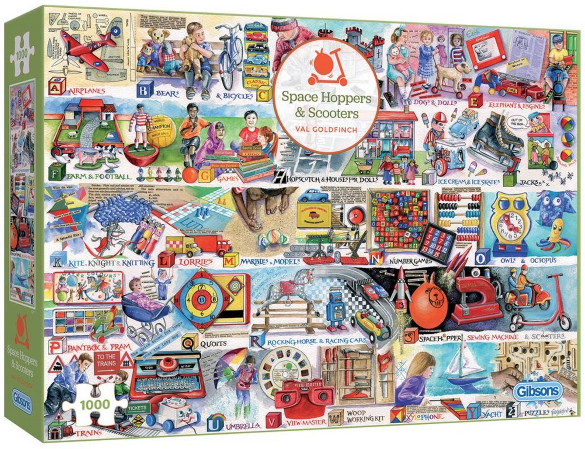 Gibsons - space hoppers scooters (di val cardellino) - 1000 pezzi 68×49 cm (l×a) - puzzle per adulti