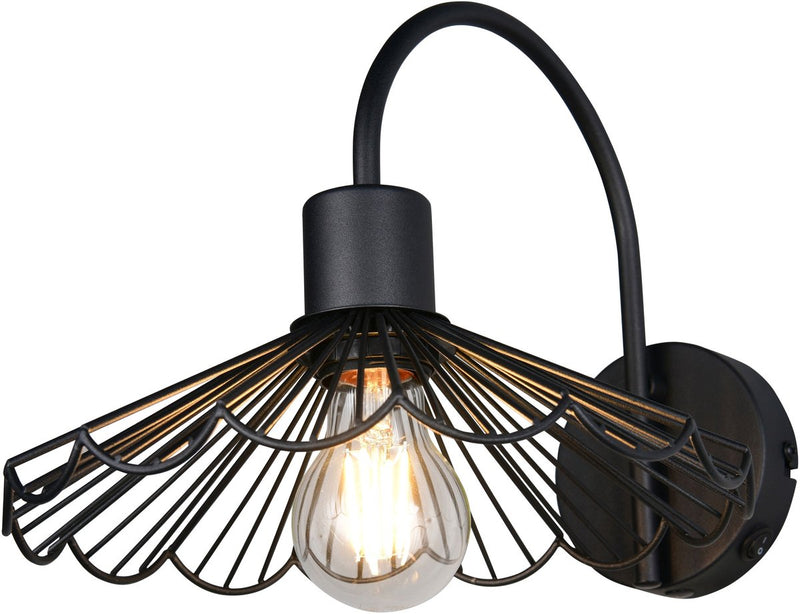 Rl live your light reality margarita - lampada da parete - nero opaco - escl. 1x e27 4 w - montaggio a parete - adatto per montaggio permanente o con spina