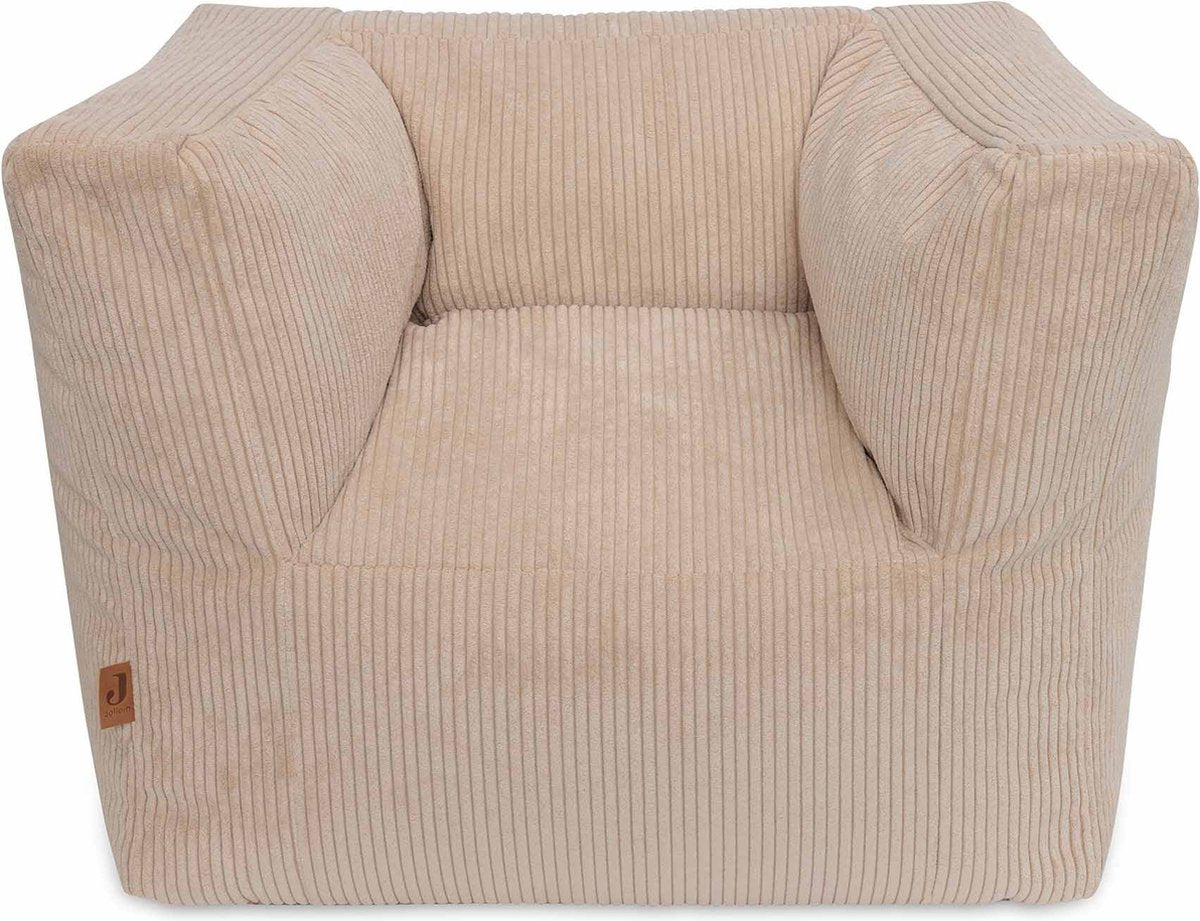 Jollein - kinderfauteuil - corduroy - natural - kinder zitzak - 1 t m 4 jaar