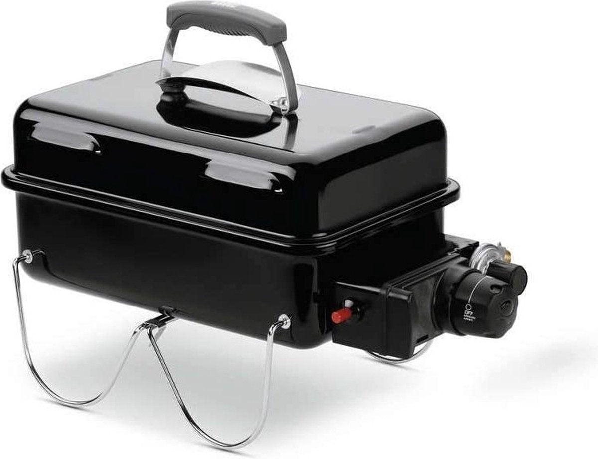 Barbacoa de gas Weber go-anywhere - 41x26 cm - quemadores de acero inoxidable - cabezal de control de gas - incl. tapa