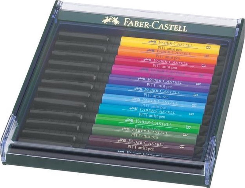 Penna da disegno Faber-castell - penna pitt artist - set luminoso 12 pezzi - fc-267421
