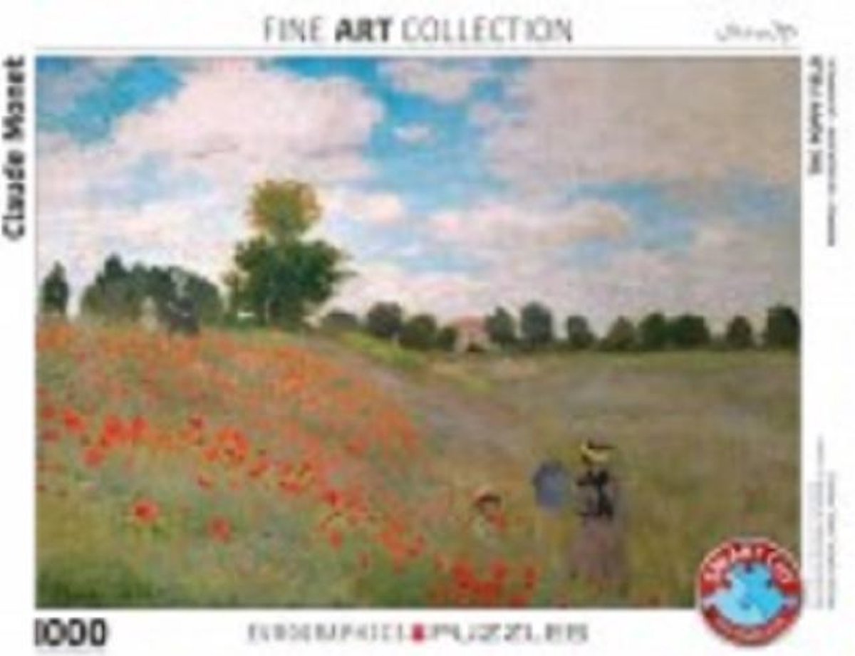 Eurographics - klaprozen bij argenteuil [coquelicots, près de argenteuil] - claude monet - 1000 stukjes 68×48cm (b×h) - fine art legpuzzel
