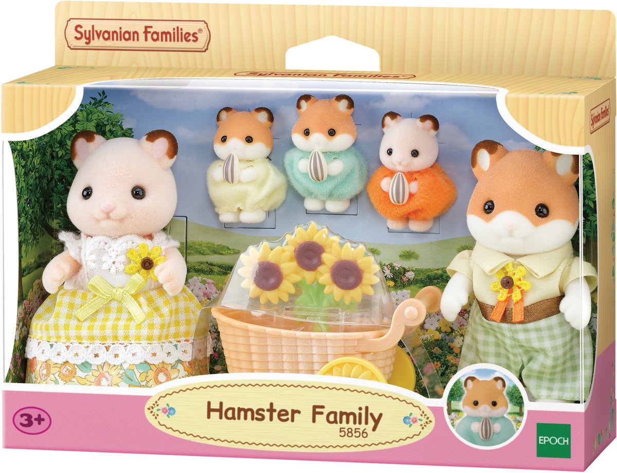 Sylvanian famiglie 5856 criceti della famiglia - 5 personaggi di gioco morbidi e vellutati