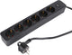 Presa Q-link - 6 vie - con interruttore - piatta - 3 x 1,5 mm² - 1,5 m - PVC - nera