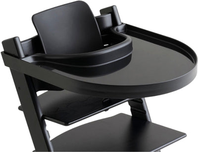 Playtray - tafelblad voor stokke tripp trapp eetblad - met riempje - zwart