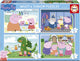 Educa peppa pig puzzelset - 4 legpuzzels voor kinderen - 20 tot 80 stukjes.