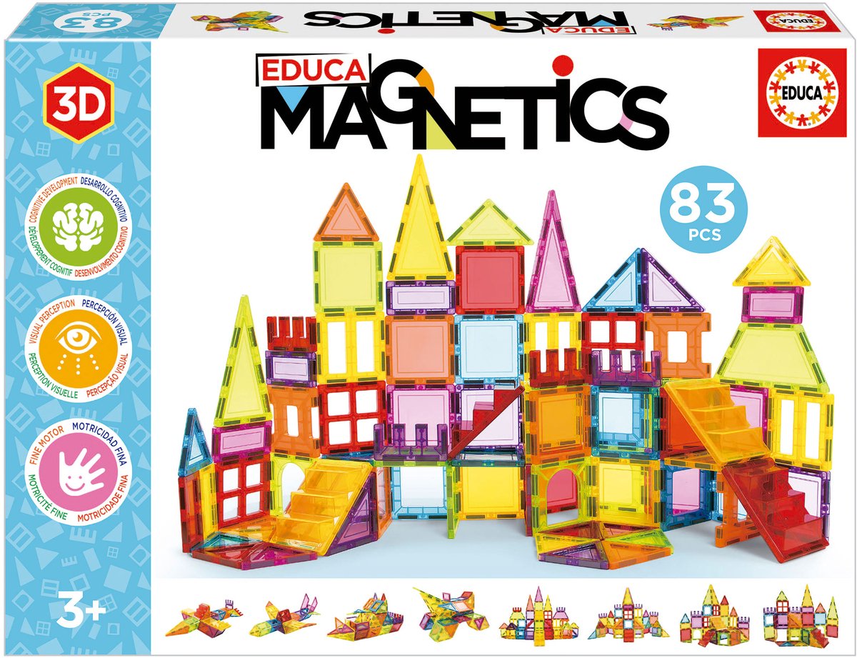 Educa - magnetici - piastrelle magnetiche - pannelli magnetici - piastrelle magnetiche - 83 pezzi