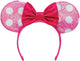 Disguise disney - minnie, diadema de minnie mouse con lentejuelas y orejas de lazo, rosa, talla única, infantil