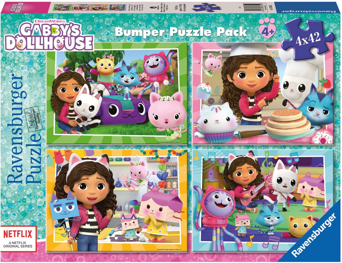Puzzle Gabby's Dollhouse 4 x 42 pezzi