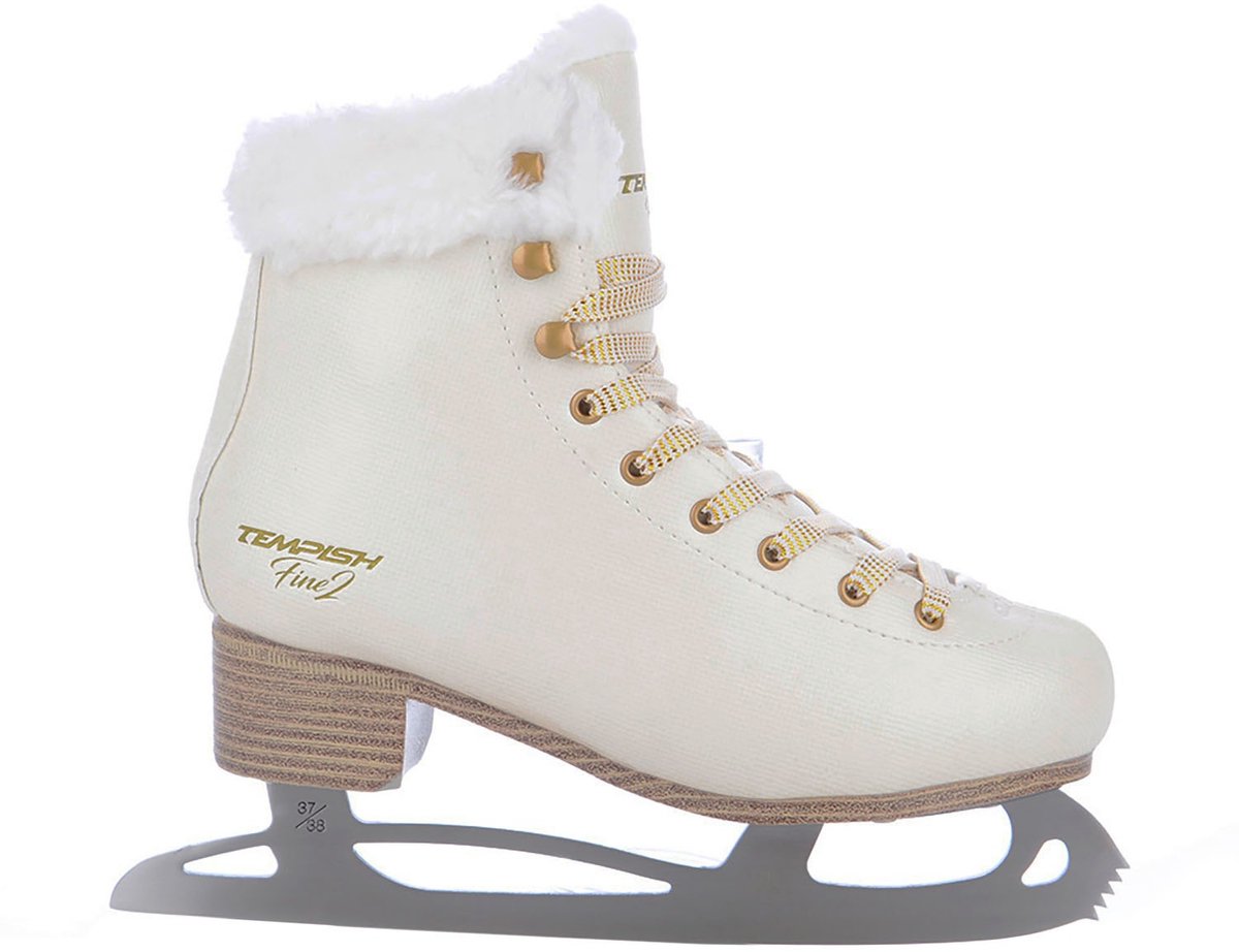 Tempish – fine ii – kunstschaatsen – schaatsen dames – beige – verstevigde enkelsteun premium kunstleer – maat eu 41
