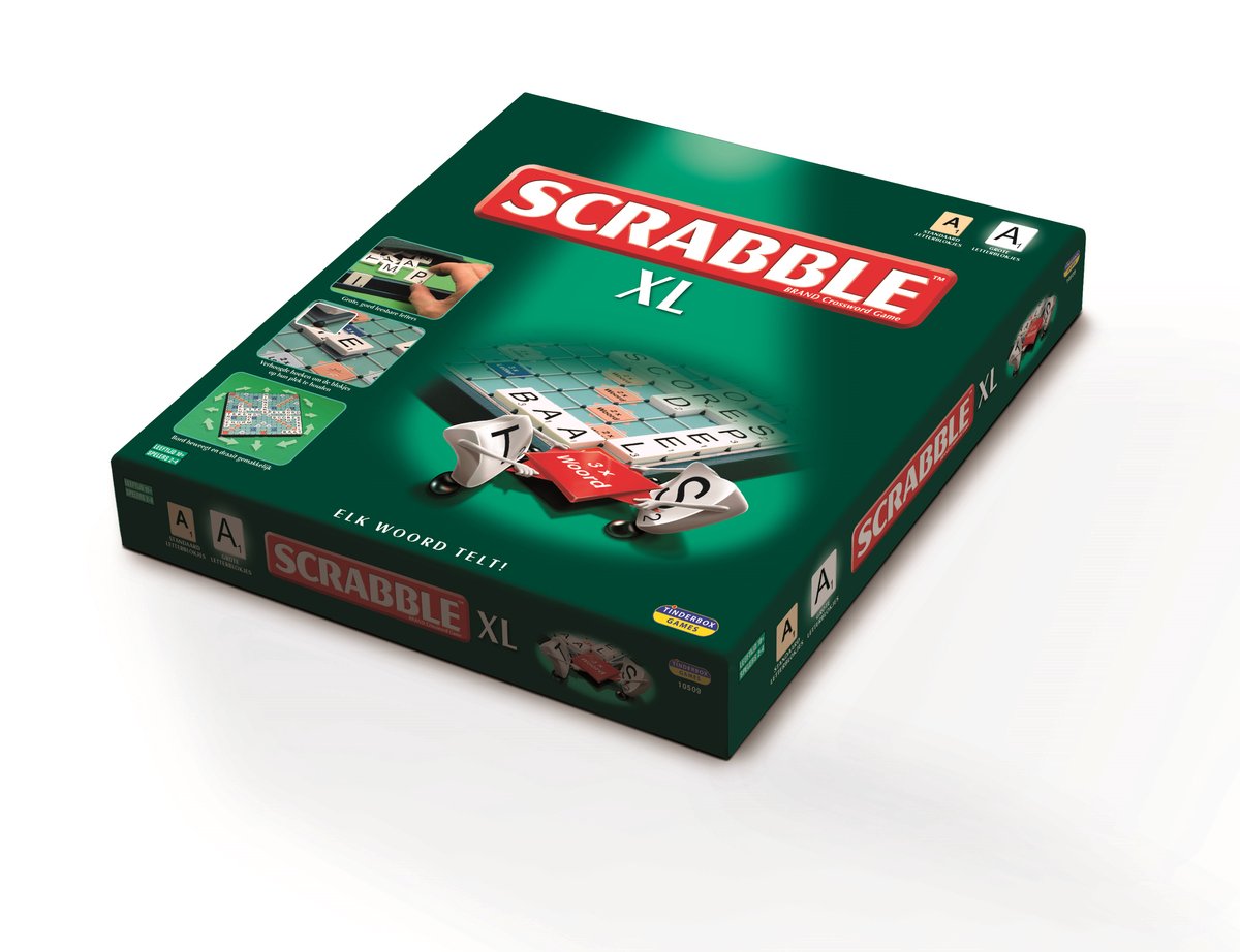 Megableu Scrabble XL - il classico gioco di parole in formato extra large - gioco da tavolo per tutta la famiglia - 2-4 giocatori - lettere grandi con sistema Tilelock