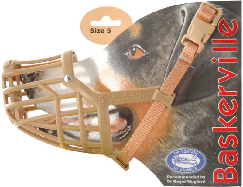 Baskerville classica museruola da basket marrone chiaro - addestramento del cane - n. 5