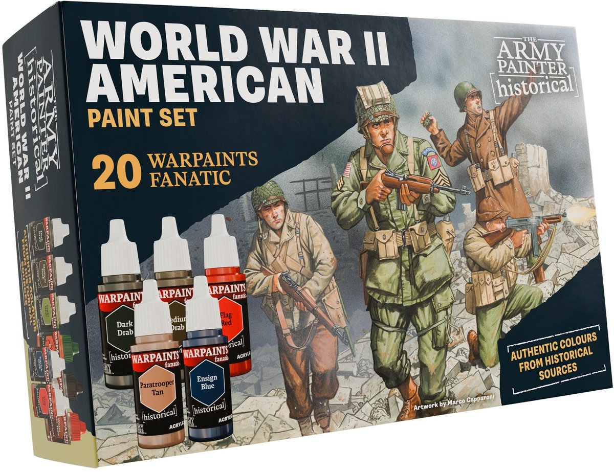 The army painter - historical: wwii american - 20×18ml acryl kleuren, washes en metallics - wp8082p
