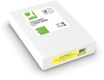 Carta colorata Q-connect | a4 | 80g| confezione da 500 fogli | giallo brillante