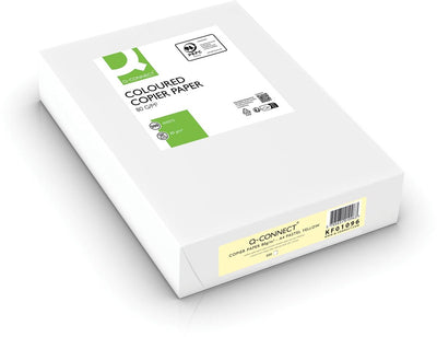 Carta colorata Q-connect | a4 | 80g| confezione da 500 fogli | giallo chiaro
