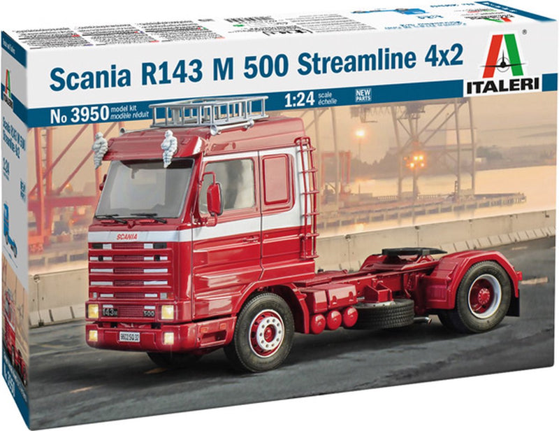 Kit de construcción de maquetas de camiones Italeri - 3950 scania r143 m 500 v8 streamline 4x2 camión de plástico - 1:24 - fabricación de modelos