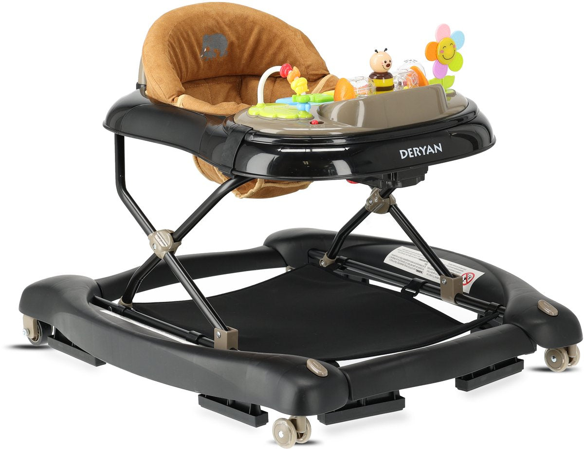 Silla para caminar Deryan 4 en 1 - con juego de juegos - plegable - turrón negro
