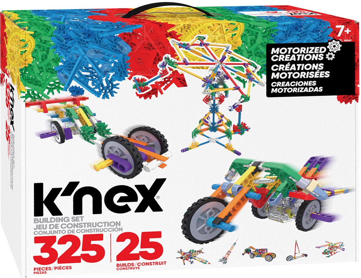 K'nex bouwset motorized constructiespeelgoed 25 modellen 325-delig.