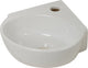 Plieger corner hoekfontein - 1 kraangat - zonder overloop - glanzend wit - 29.5x31.5x9.5cm - keramiek