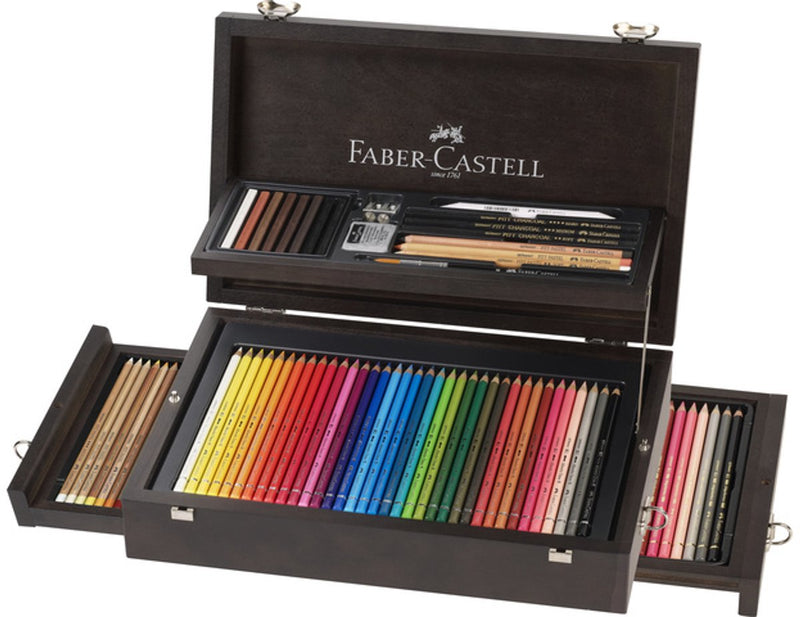 Lápices de colores faber-castell - surtido artgraphic - caja de madera 125 piezas - fc-110085