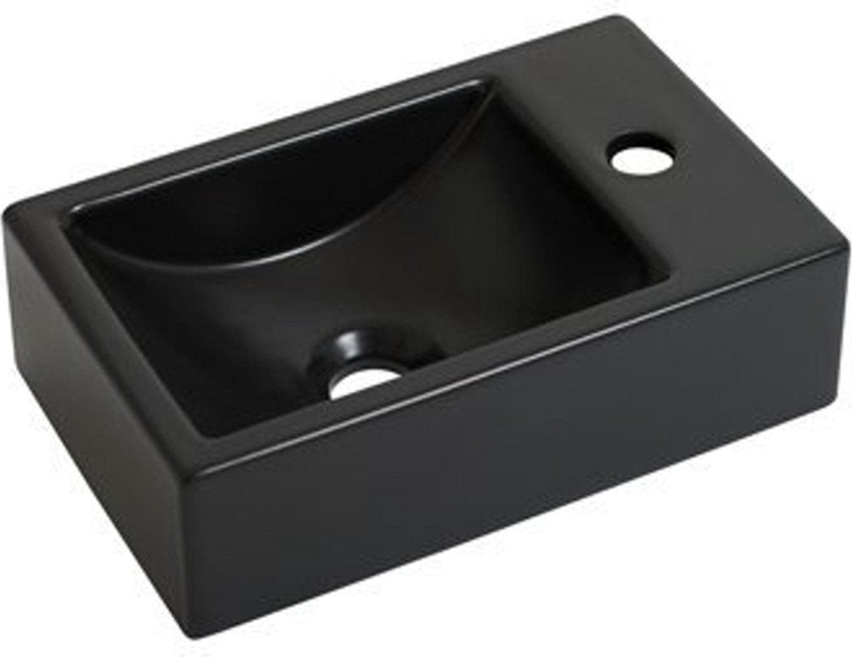 Fontana Plieger Houston 37x23cm 1 foro rubinetto destra nero opaco