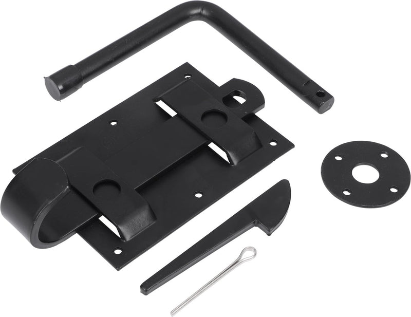 Cerradura de puerta con juego de manijas de granjero sans marque starx sin marca - negro - herraje de puerta - acero