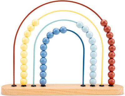 Abaco in legno Woet ® - giocattolo matematico color pastello - impara a contare e riconoscere i colori - gioco educativo di conteggio - FSC - da 1 anno