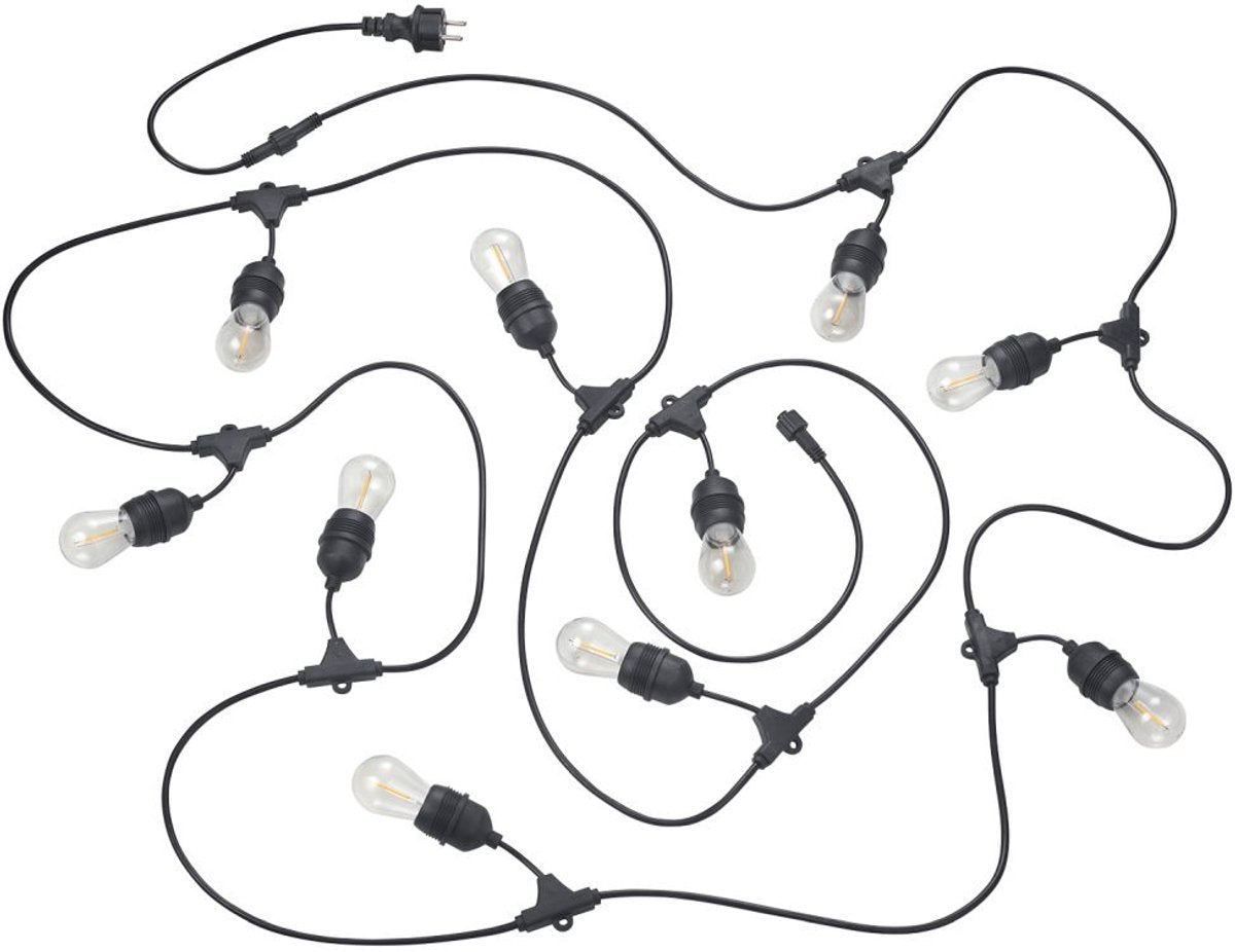 Rl live your light reality chain - cavo luminoso - nero opaco - incl. 10x e27 1 w - non adatto per dimmer esterno - montaggio a parete e soffitto - illuminazione da esterno - ip44