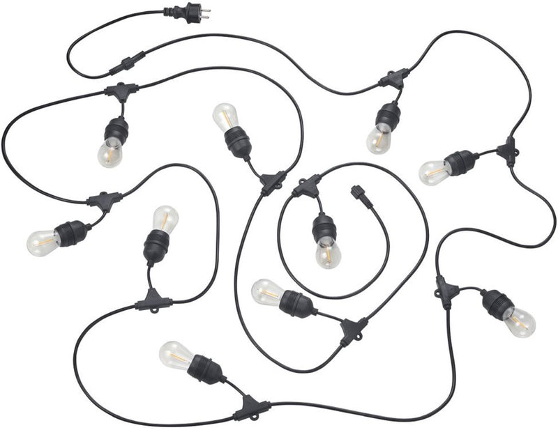 Rl live your light reality chain - cavo luminoso - nero opaco - incl. 10x e27 1 w - non adatto per dimmer esterno - montaggio a parete e soffitto - illuminazione da esterno - ip44