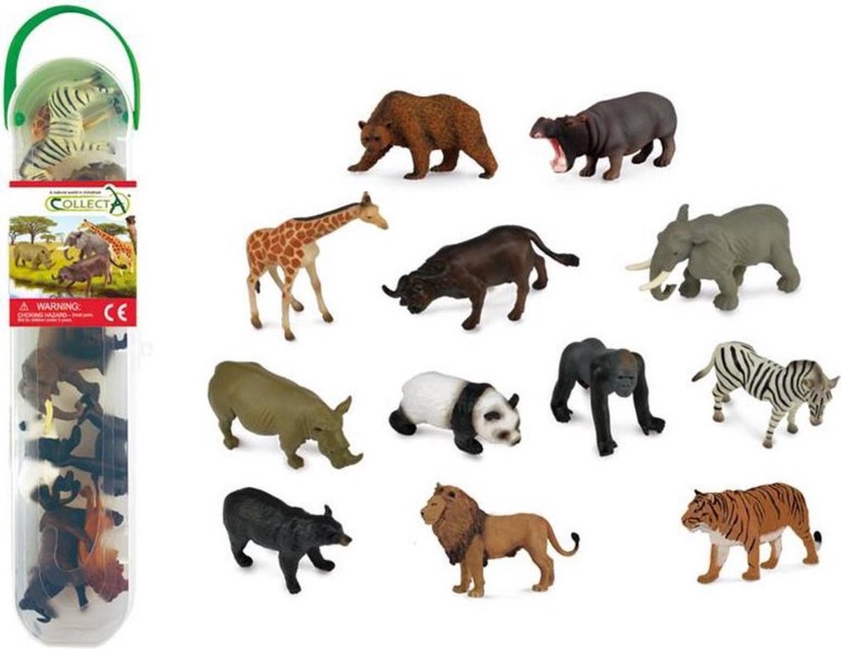 Collecta figurine mini set - 12 wild animals - wild animals - hand-painted - miniature