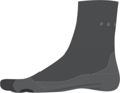 Falke tk2 short anti-blaar dik wol functioneel materiaal wandelsokken dames grijs - maat 37-38